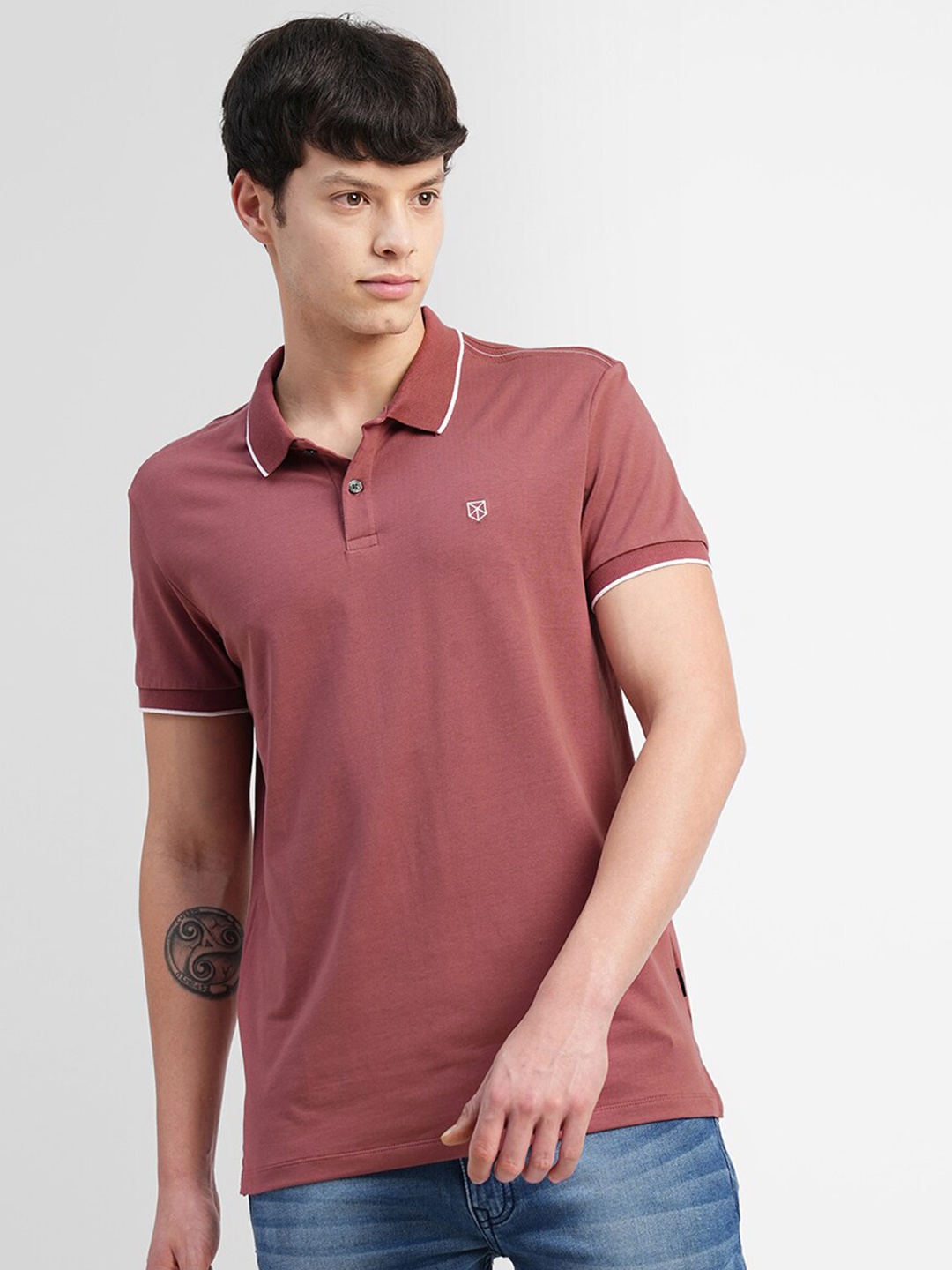 

Jack & Jones Polo Collar Slim Fit Cotton T-shirt, Pink