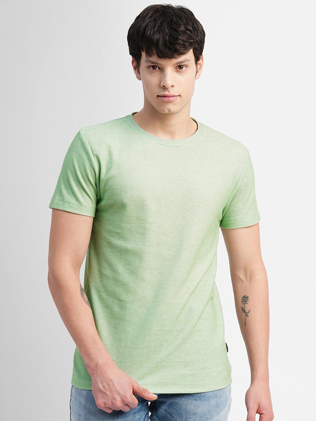 

Jack & Jones Short Sleeves Slim Fit Cotton T-shirt, Green