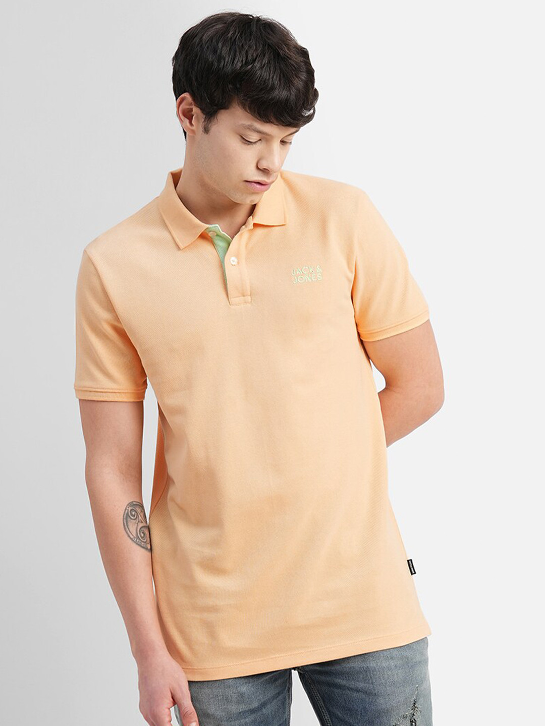 

Jack & Jones Polo Collar Slim Fit Cotton T-shirt, Peach
