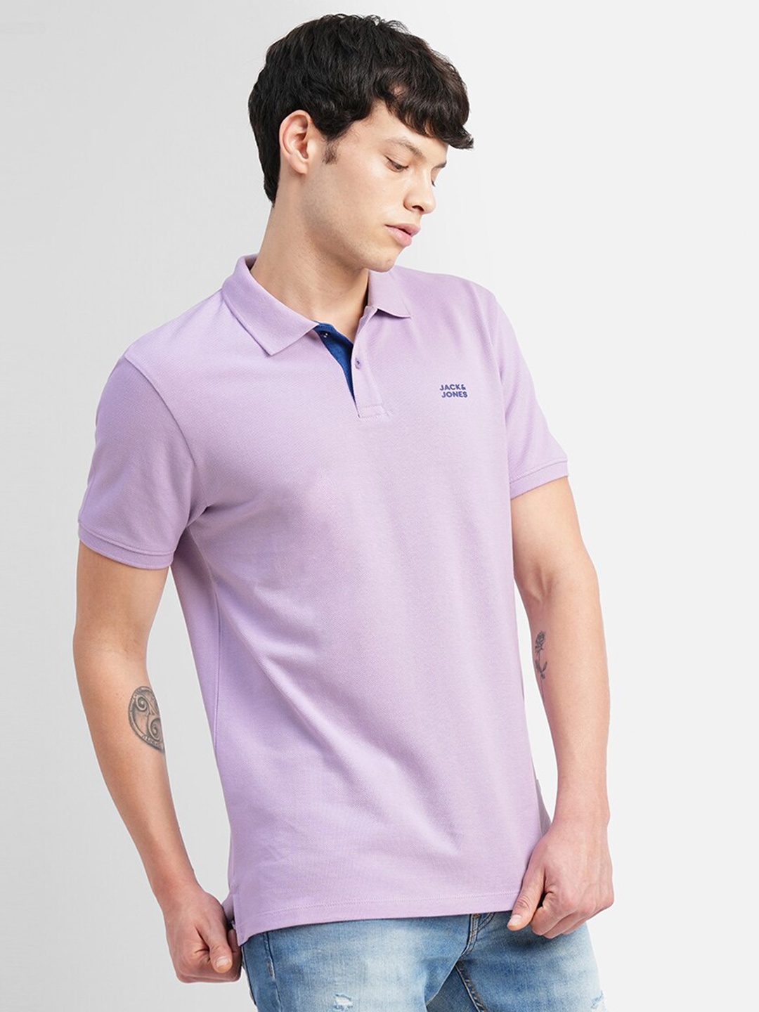 

Jack & Jones Polo Collar Slim Fit Cotton T-shirt, Purple