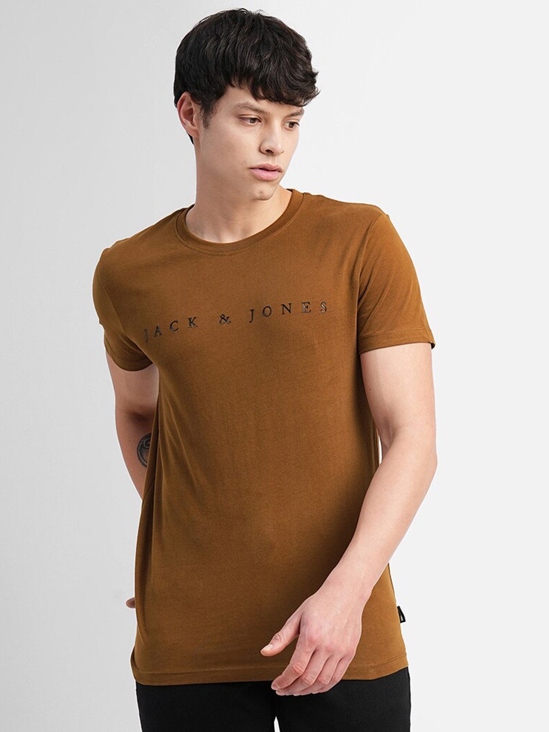 

Jack & Jones Round Neck Slim Fit T-shirt, Brown