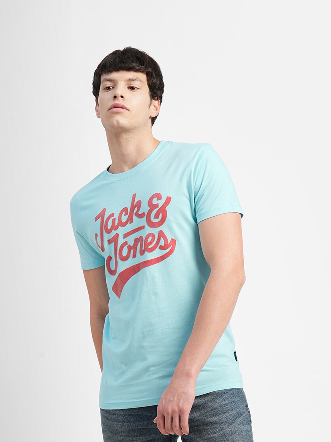 

Jack & Jones Typography Printed Slim Fit T-shirt, Blue