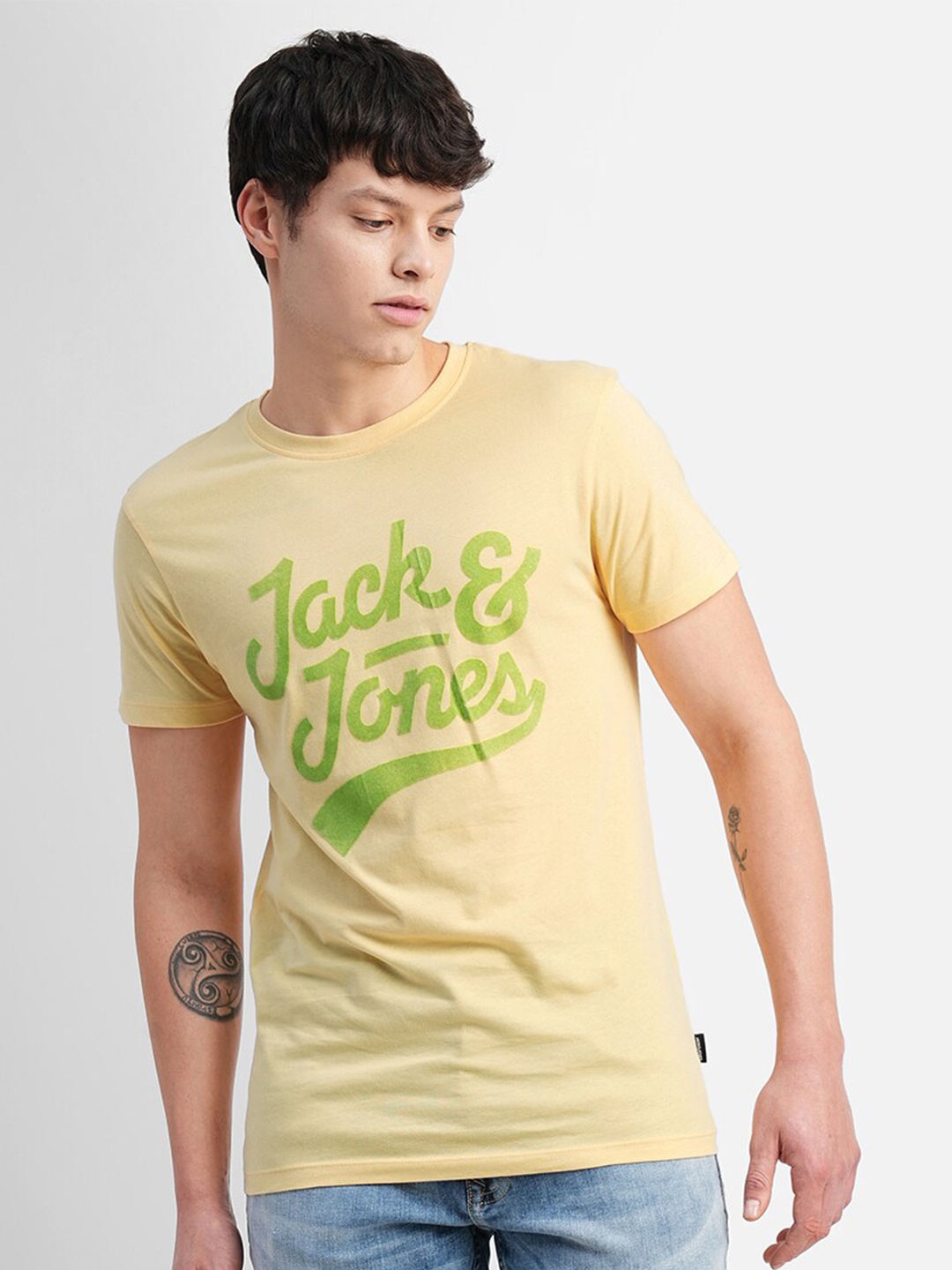 

Jack & Jones Typography Printed Slim Fit T-shirt, Yellow