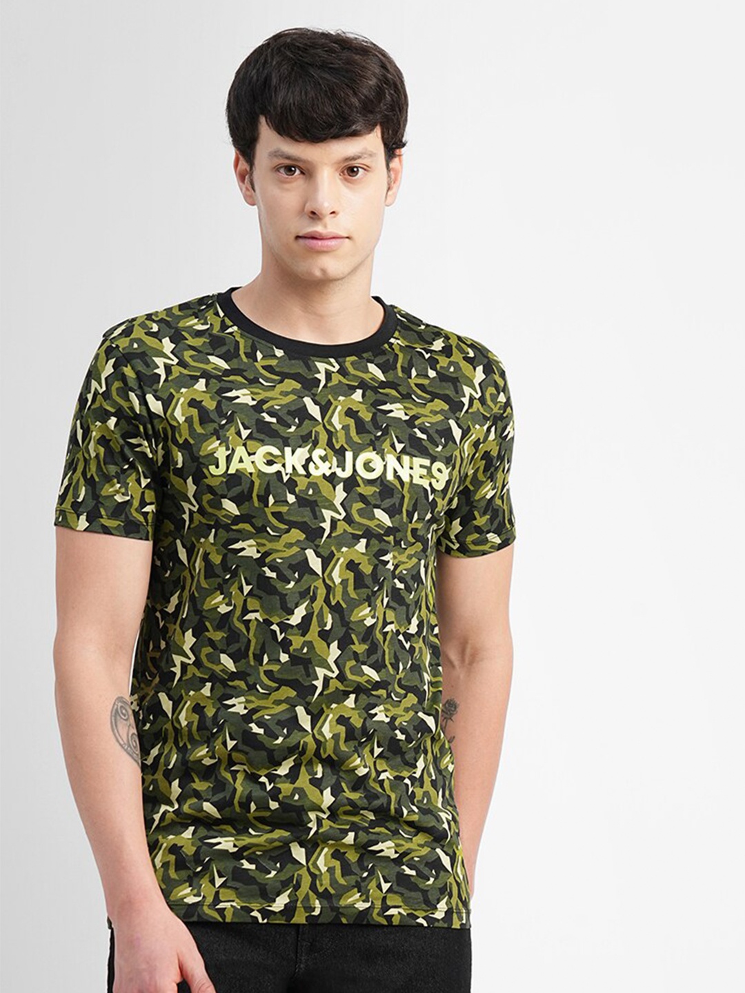 

Jack & Jones Camouflage Printed Slim Fit T-shirt, Green