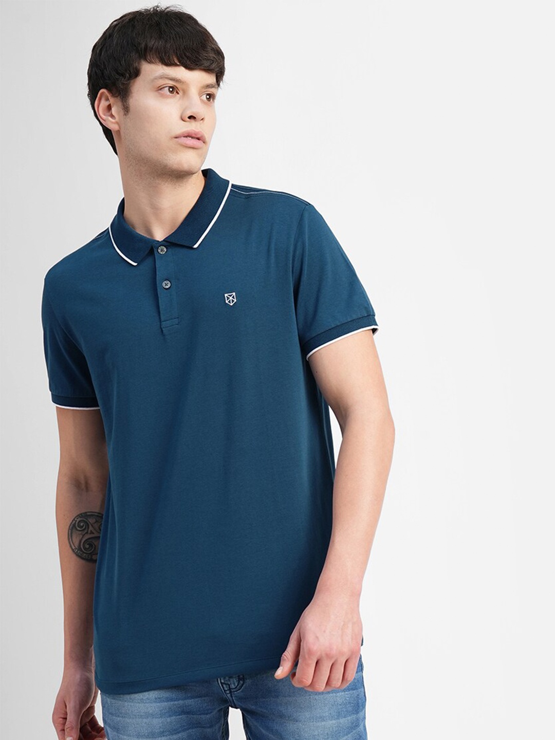 

Jack & Jones Polo Collar Slim Fit Cotton T-shirt, Blue
