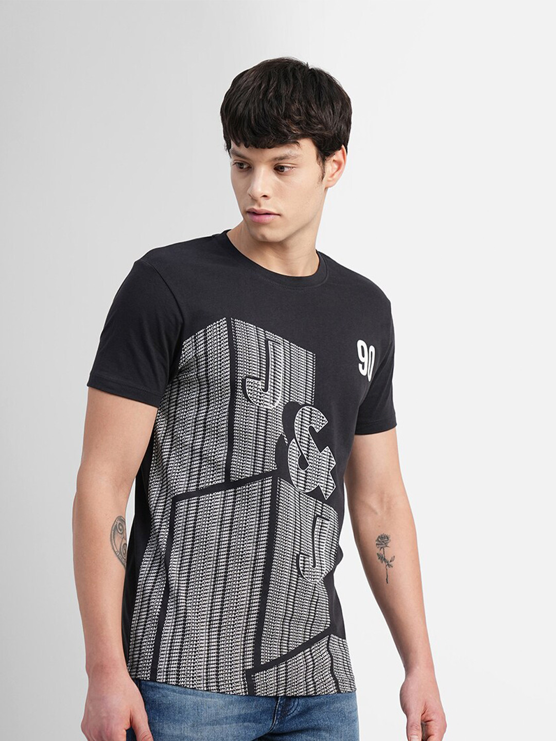 

Jack & Jones Typography Printed Slim Fit T-shirt, Black