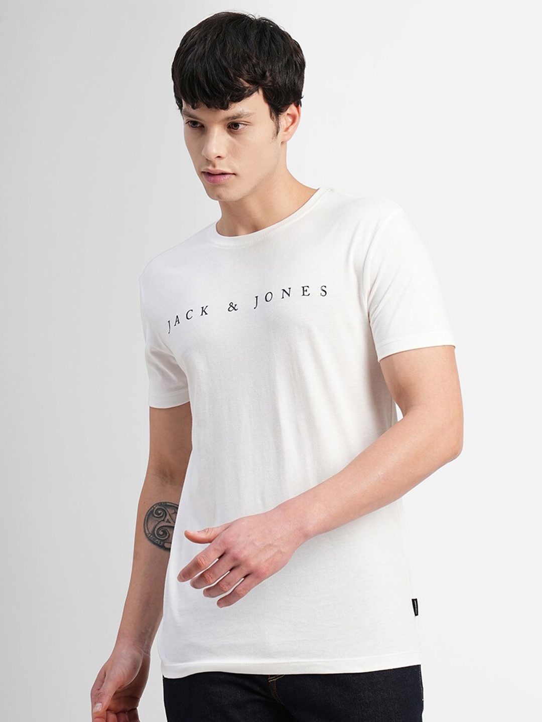 

Jack & Jones Typography Printed Slim Fit Cotton T-shirt, White