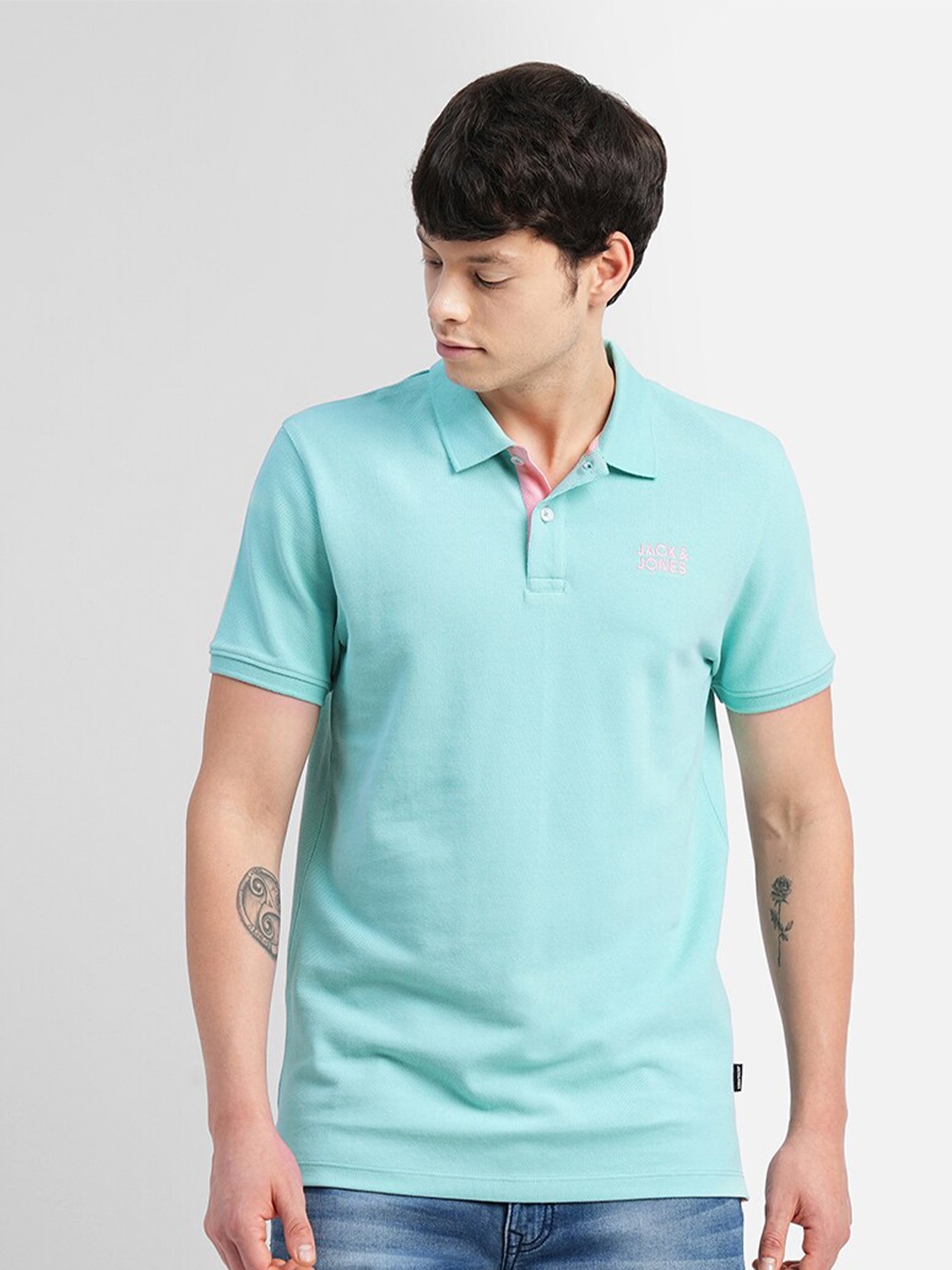 

Jack & Jones Polo Collar Slim Fit Cotton T-shirt, Blue