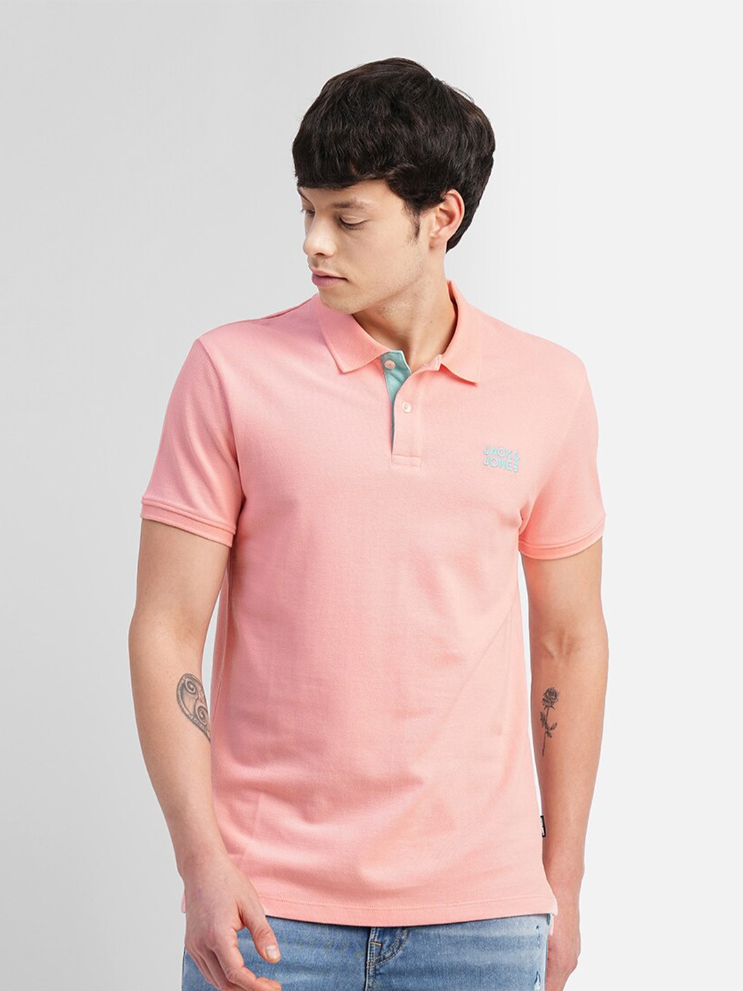 

Jack & Jones Polo Collar Slim Fit Cotton T-shirt, Pink