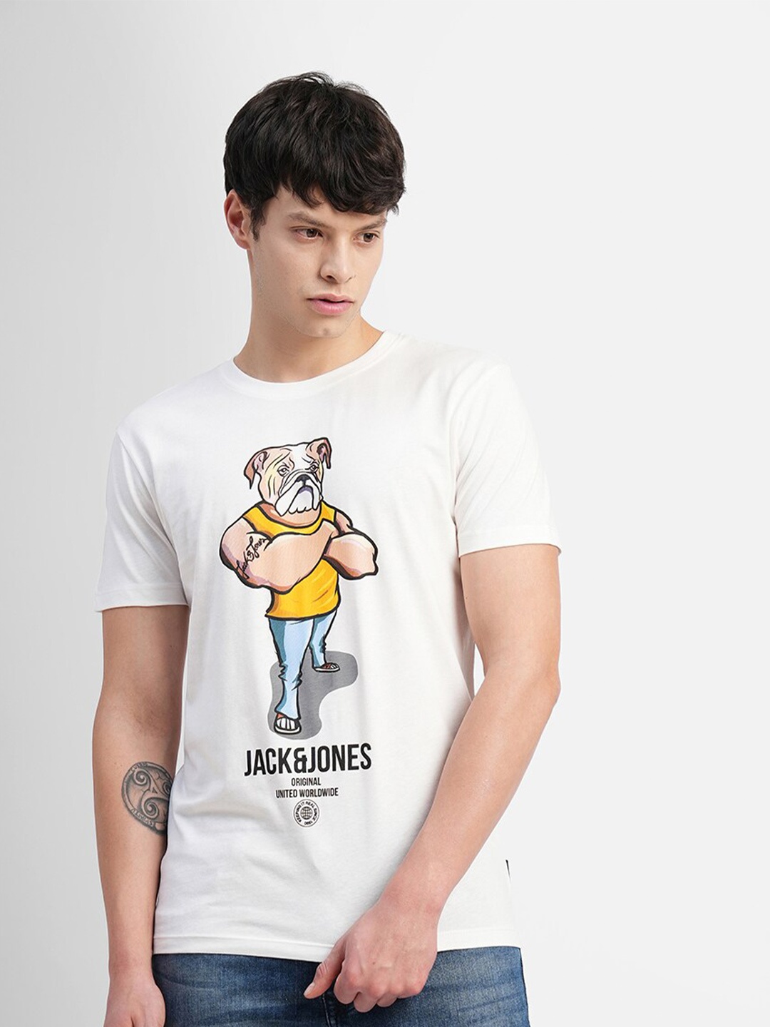 

Jack & Jones Graphic Printed Slim Fit T-shirt, White