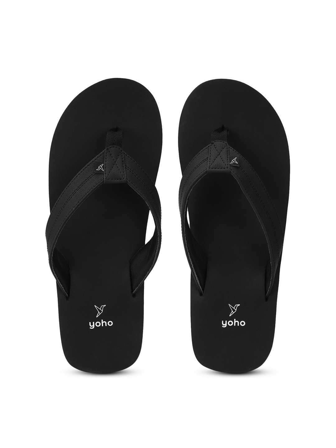 

yoho Men OAK Rubber Thong Flip-Flops, Black