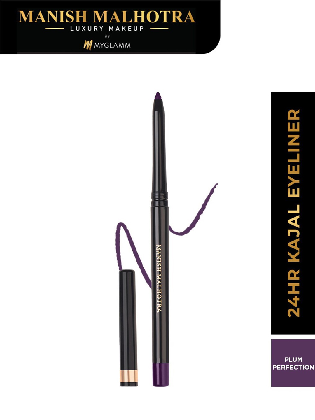 

MyGlamm Manish Malhotra 24 Hr Matte Waterproof Kajal Eyeliner 0.35g - Plum Perfection, Purple