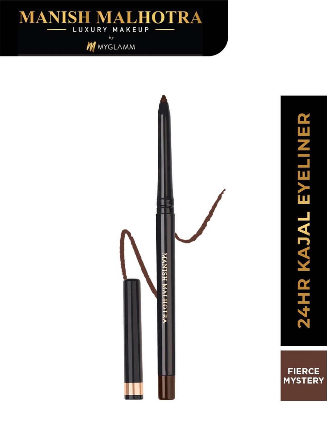 

MyGlamm Manish Malhotra 24 Hr Matte Waterproof Kajal Eyeliner 0.35g - Fierce Mystery, Brown