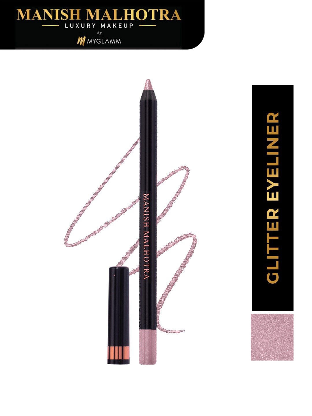 

MyGlamm Manish Malhotra Metallic Waterproof Glitter Eyeliner 1.2g - Rose Dust, Pink