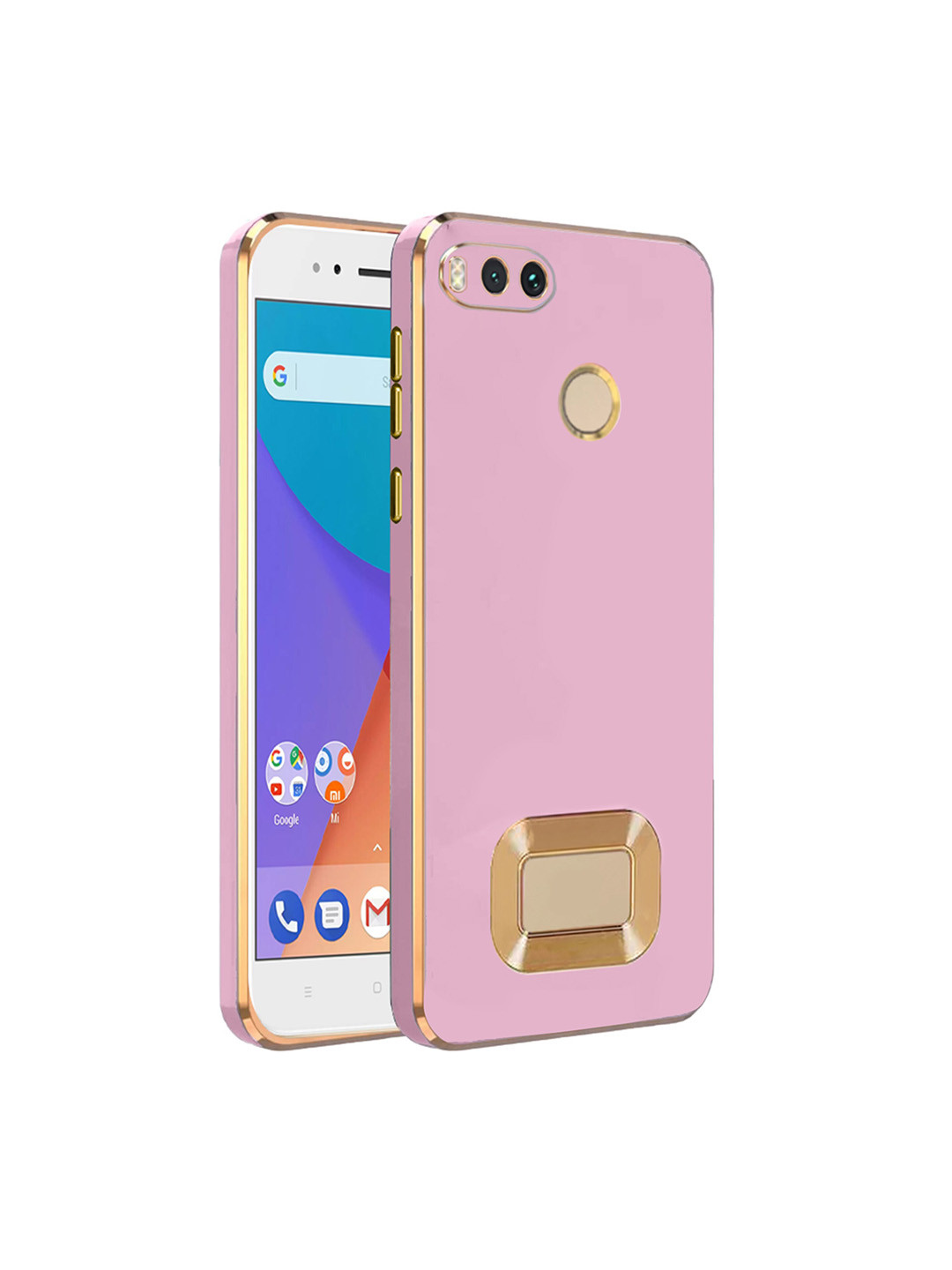 

Karwan Mi A1 2022 Camera Protection Phone Back Cover, Pink