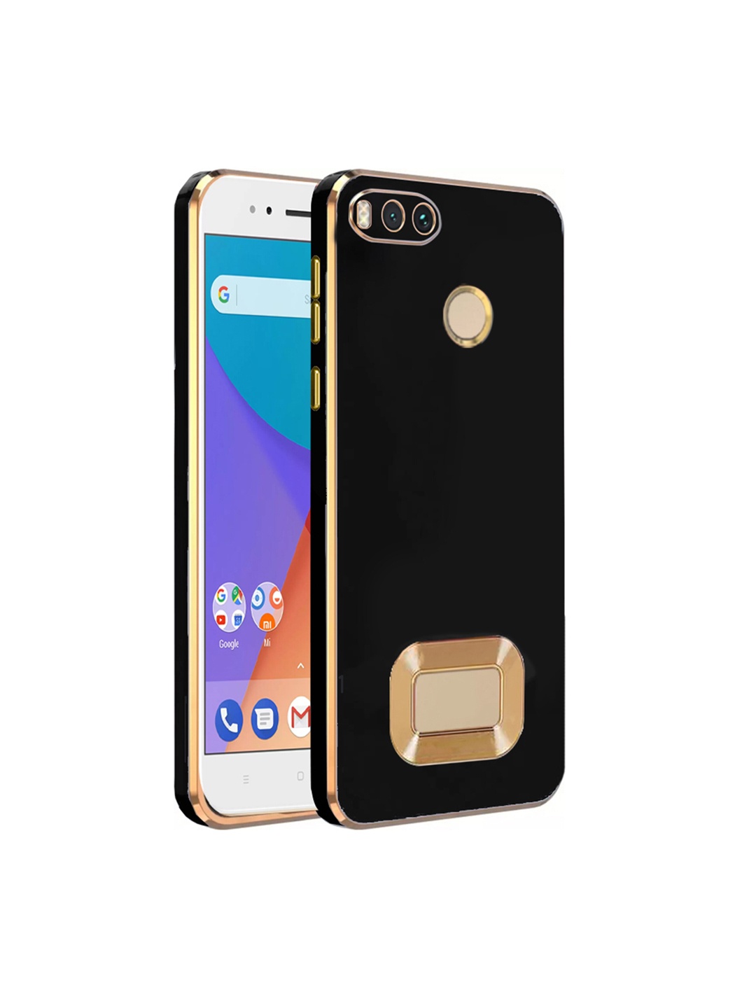 

Karwan Solid MI A1 Phone Back Case, Black