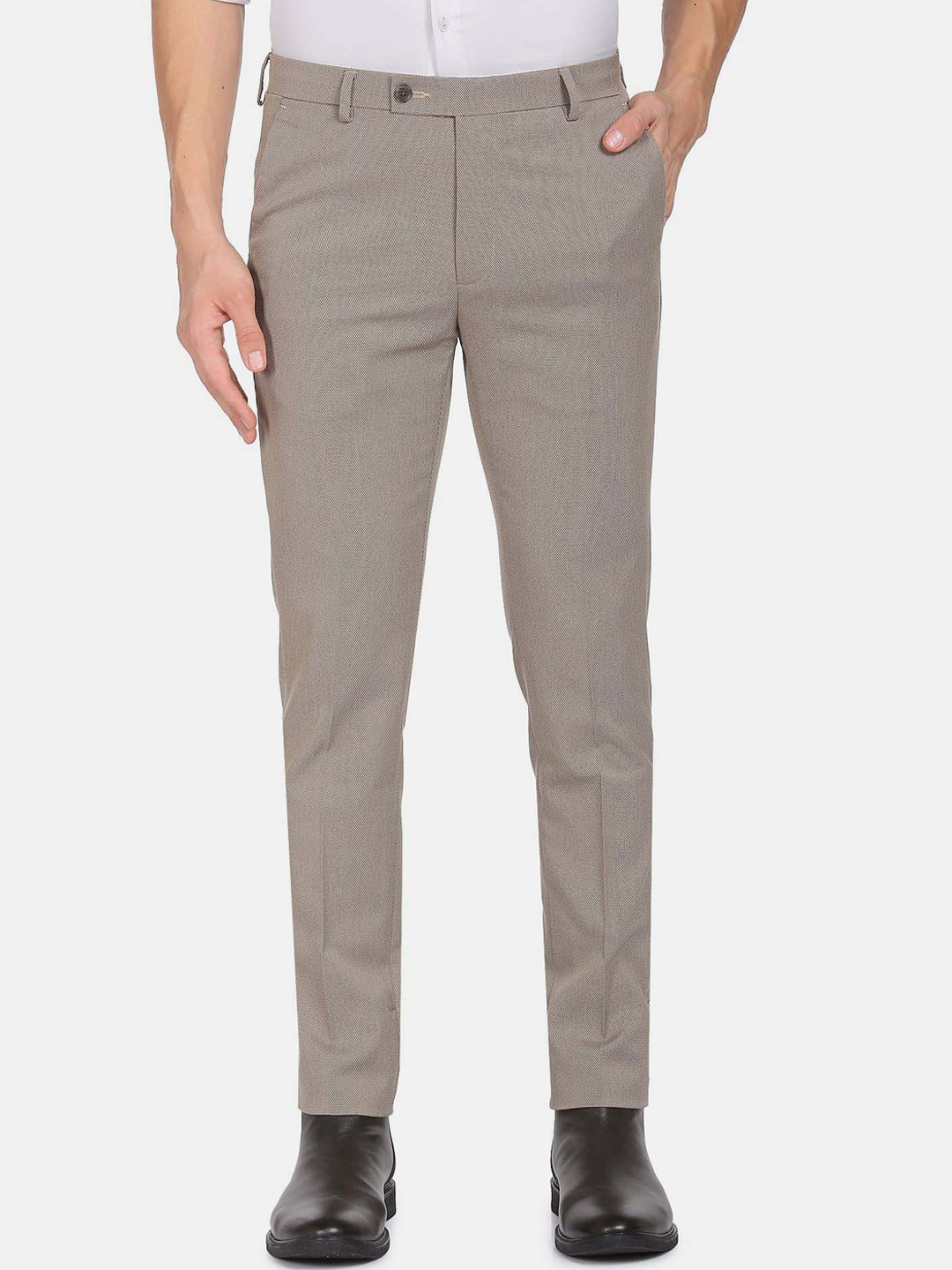 

Arrow Men Slim Fit Formal Trousers, Brown