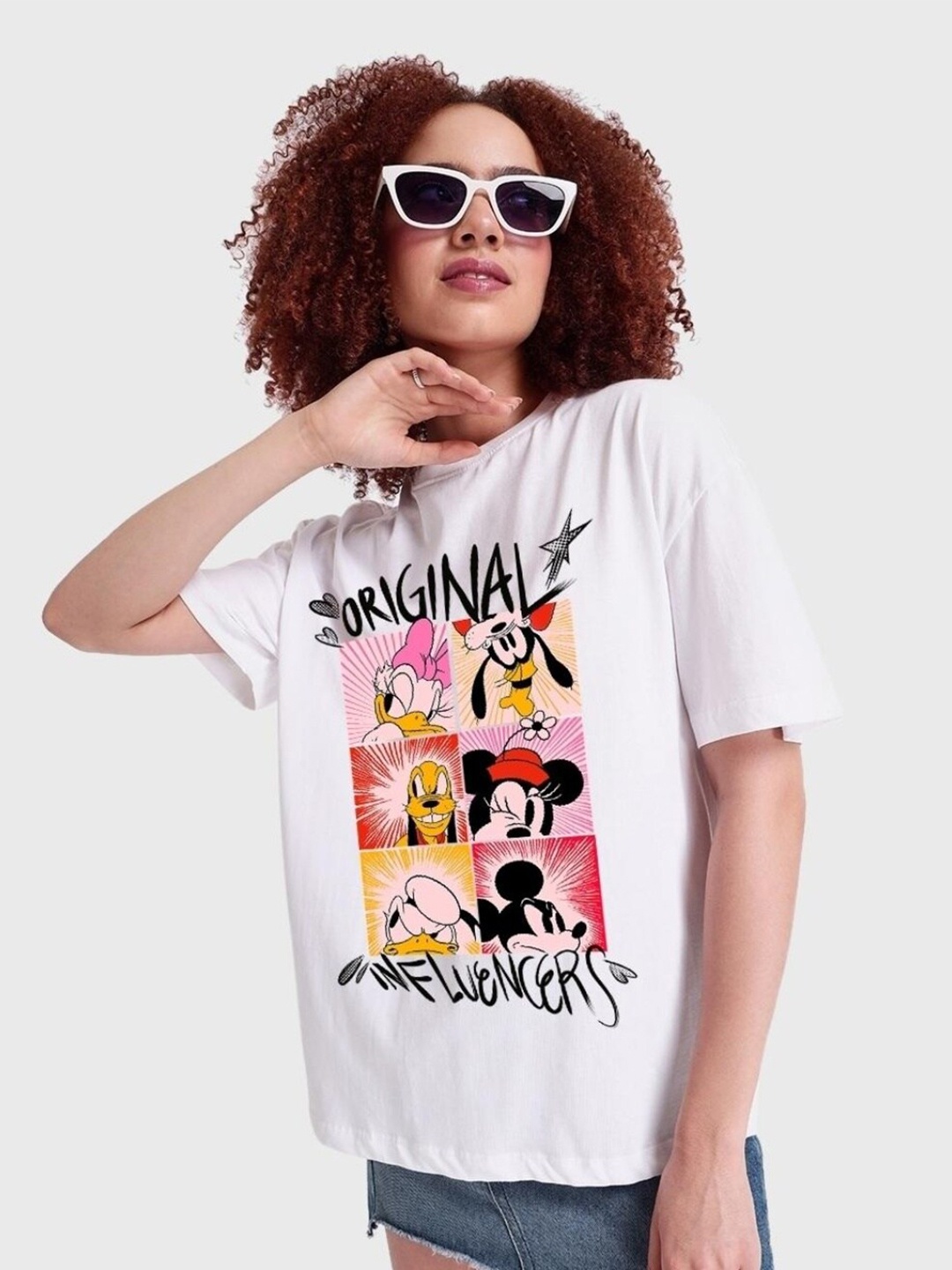 

Bewakoof Original Influencers Graphic Printed Oversized T-shirt, White