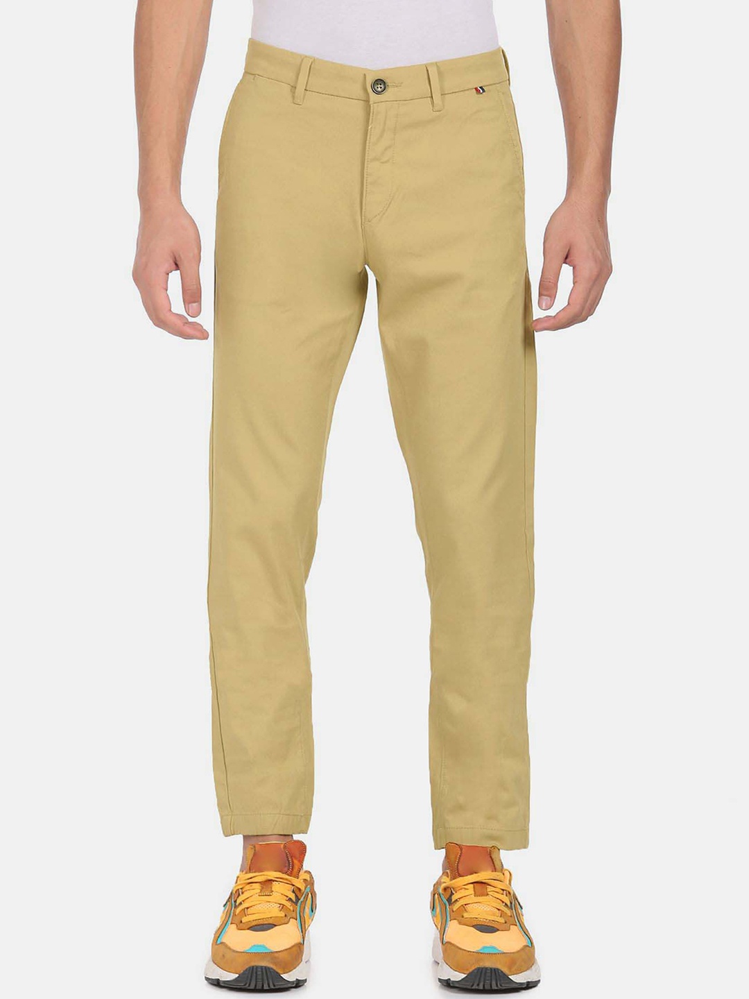 

U.S. Polo Assn. Men Solid Mid Rise Trousers, Brown