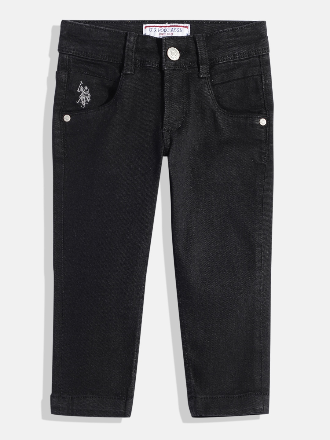 

U.S. Polo Assn. Kids Boys Slim Fit Clean Look Stretchable Jeans, Black