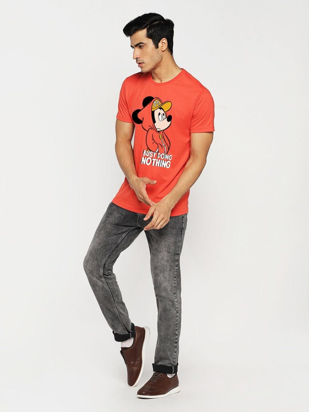 

Bewakoof Mickey Mouse Printed Cotton T-shirt, Red
