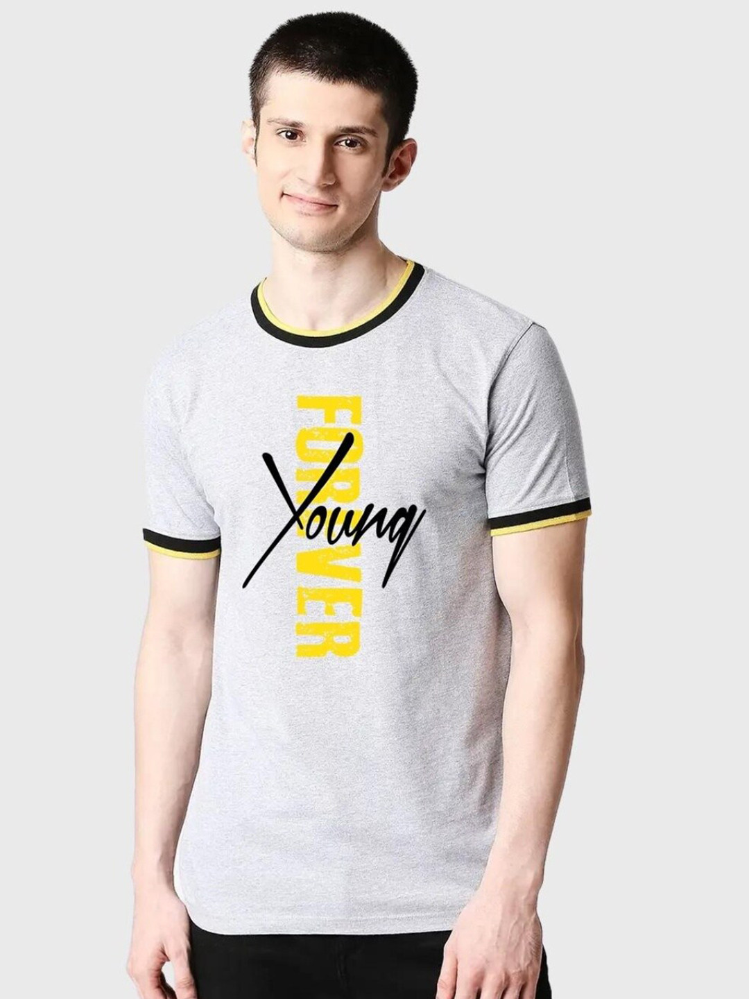 

Bewakoof Typography Printed Cotton T-shirt, Grey