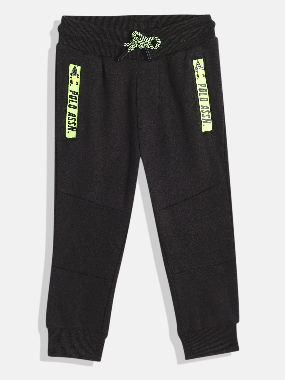 

U.S. Polo Assn. Kids Boys Brand Logo Printed Pure Cotton Joggers, Black