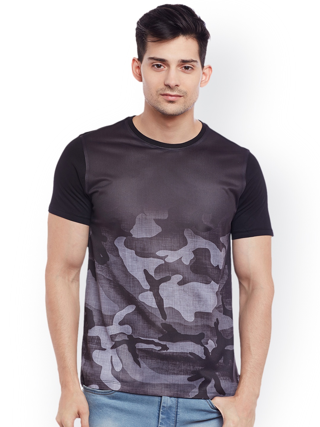

Wear Your Mind Men Black Printed Round Neck T-shirt