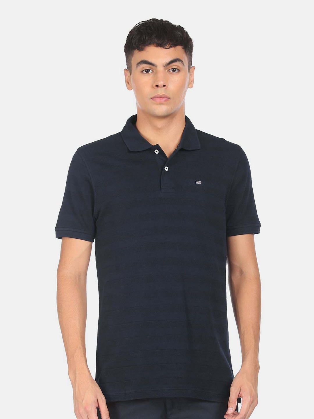 

Arrow Sport Striped Polo Collar T-shirt, Navy blue