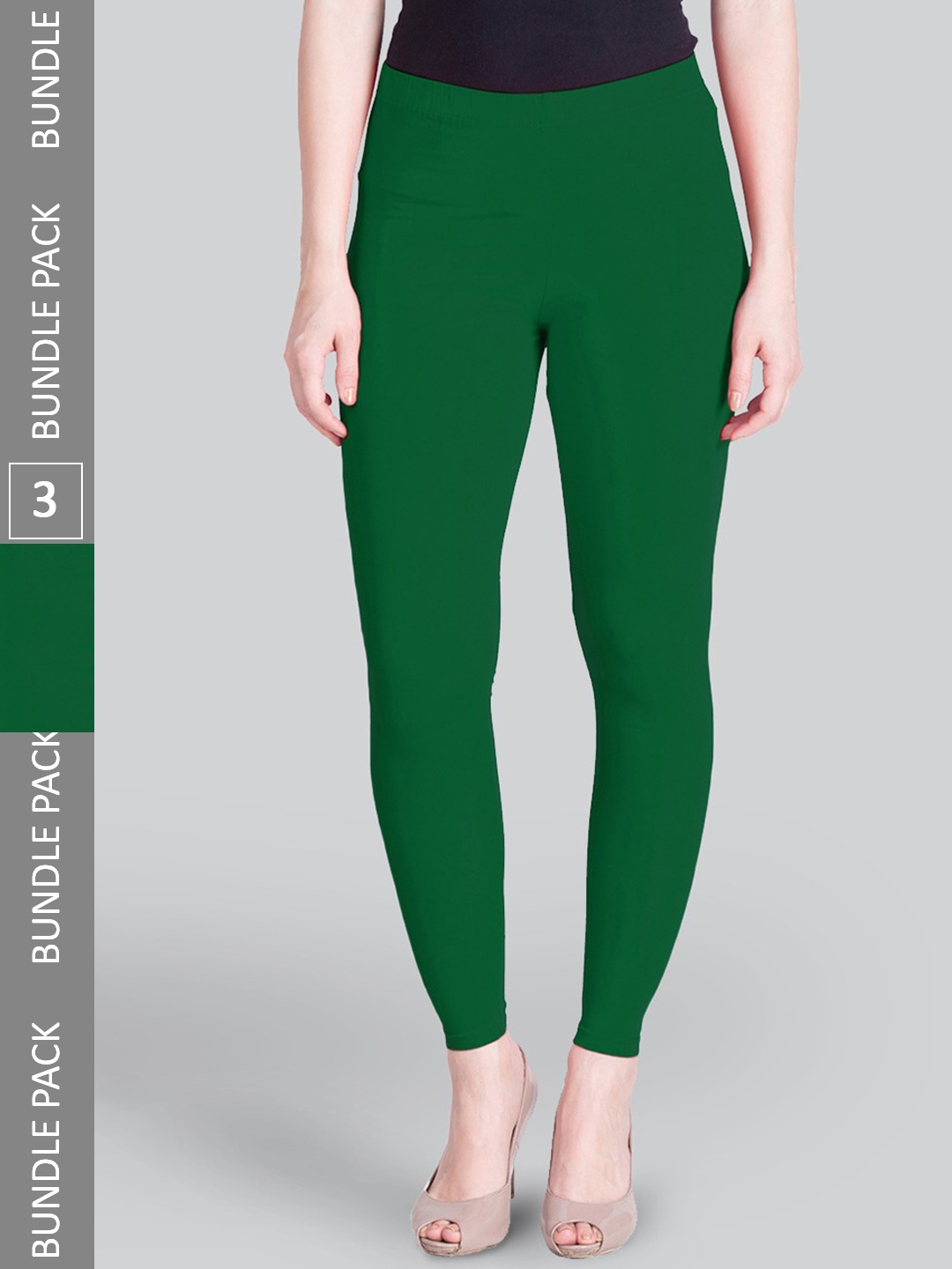 

LYRA Pack Of 3 Stretch Ankle-Length Leggings, Green