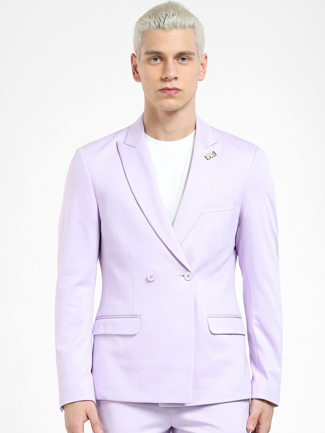 

Jack & Jones Men Slim-Fit Double-Breasted Blazer, Purple
