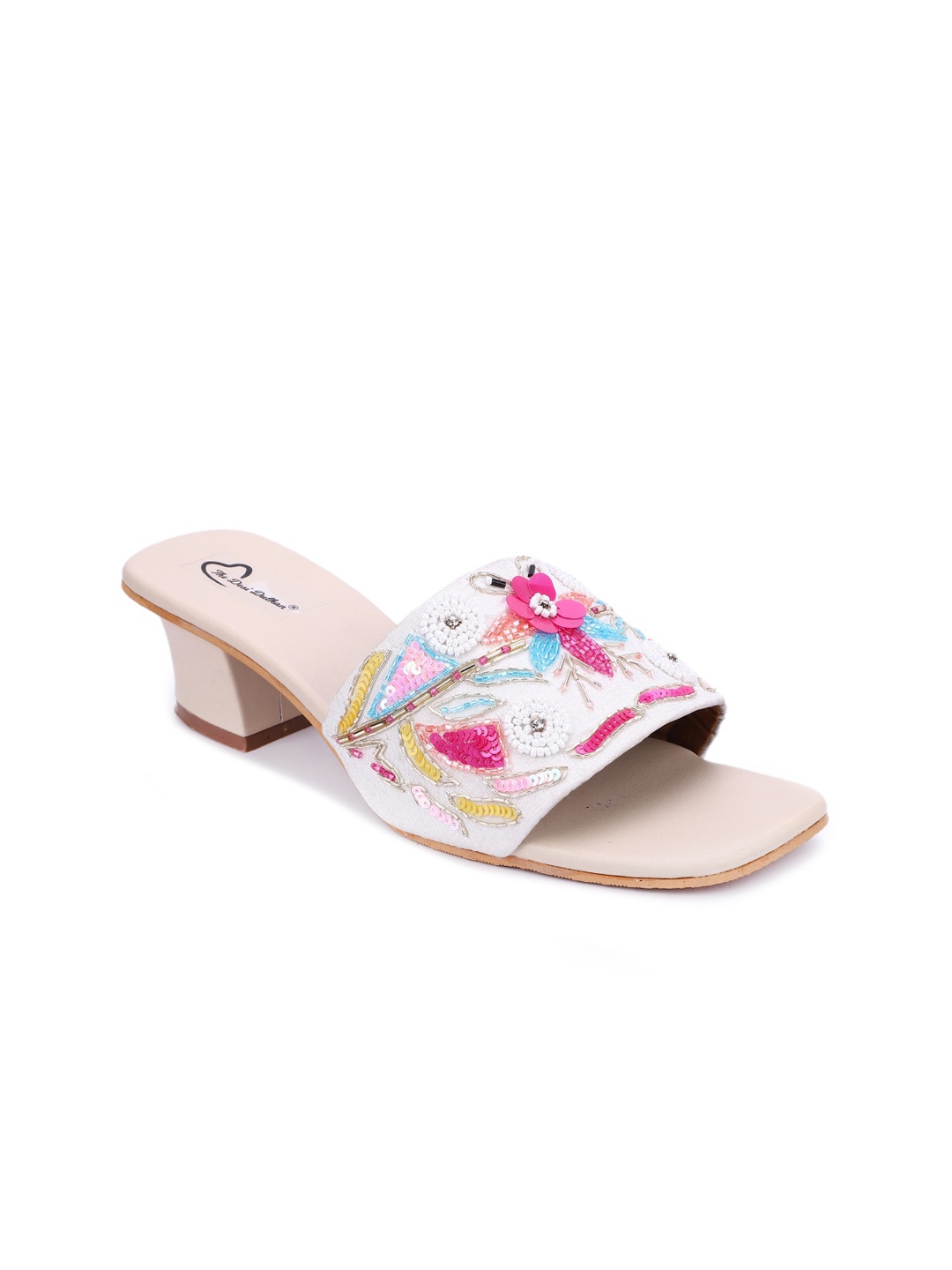 

The Desi Dulhan Embellished Ethnic Open Toe Block Heels, Multi