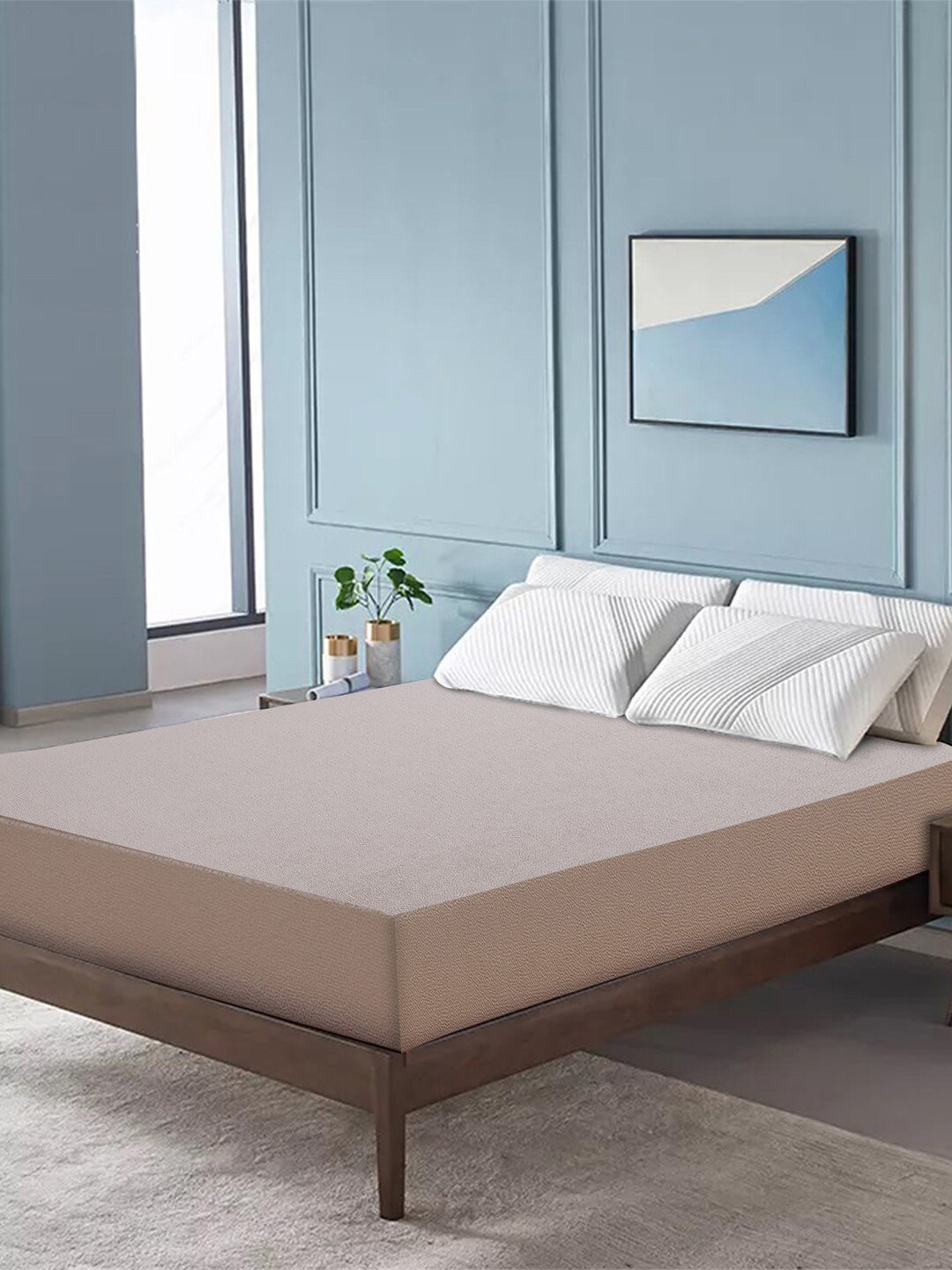 

DREAM CARE Beige Lycra Stretchable Waterproof King Size Mattress Protector