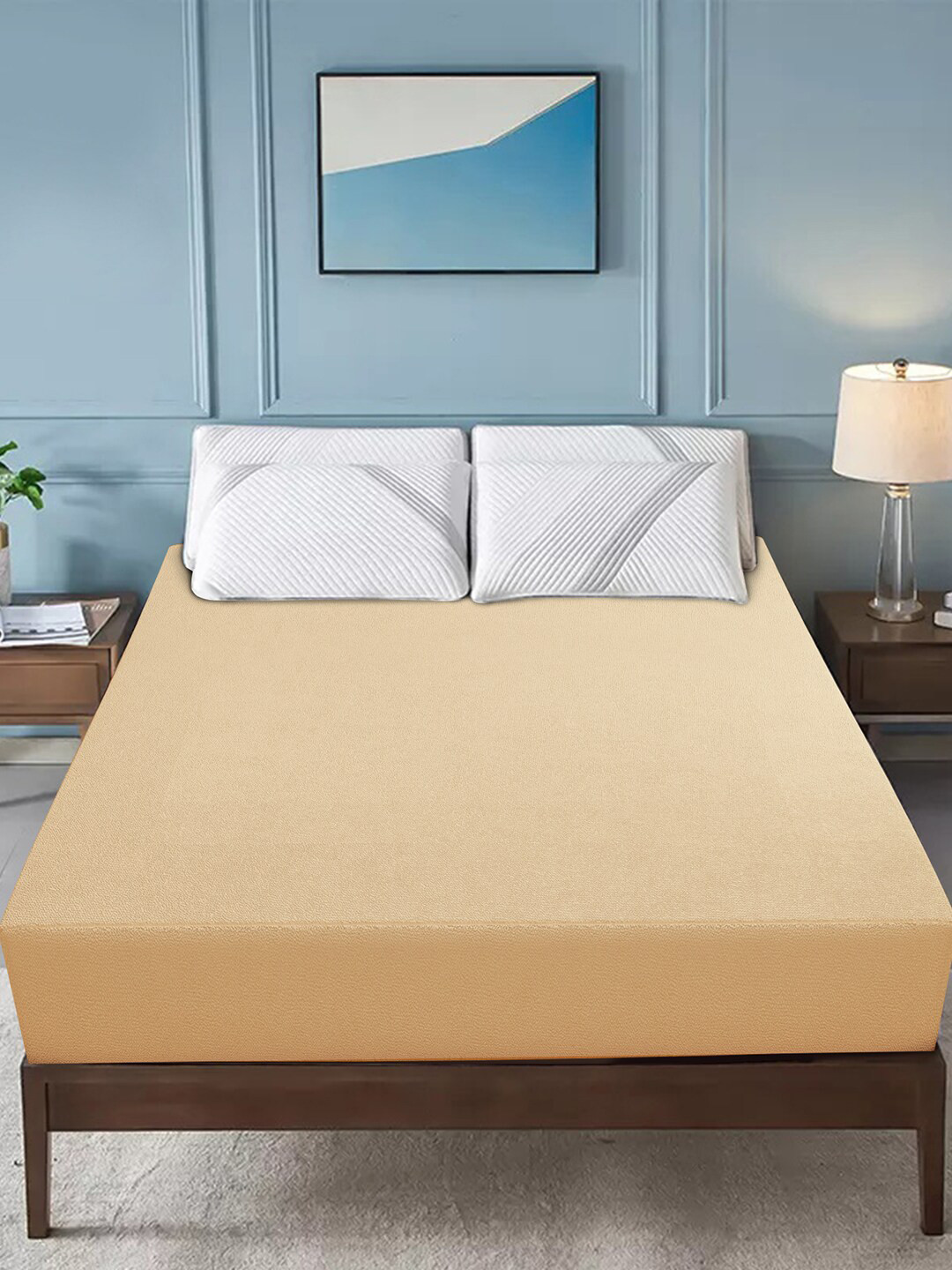 

DREAM CARE Beige Lycra Stretchable Waterproof Single Mattress Protector