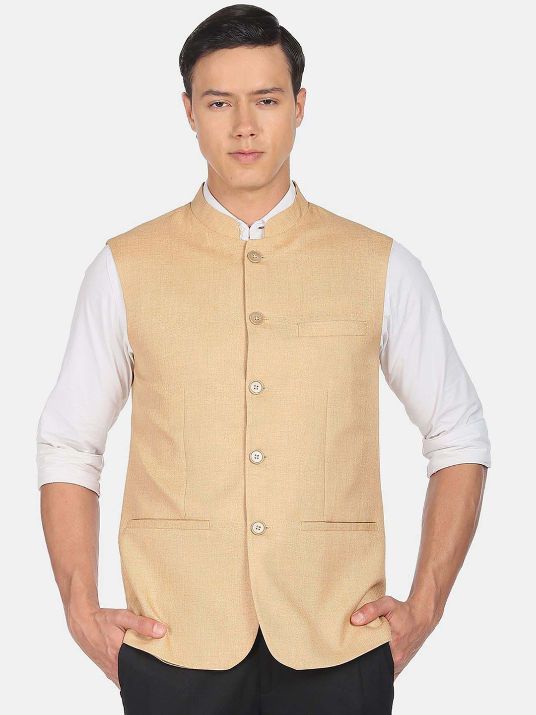 

Arrow Men Nehru Jackets, Beige