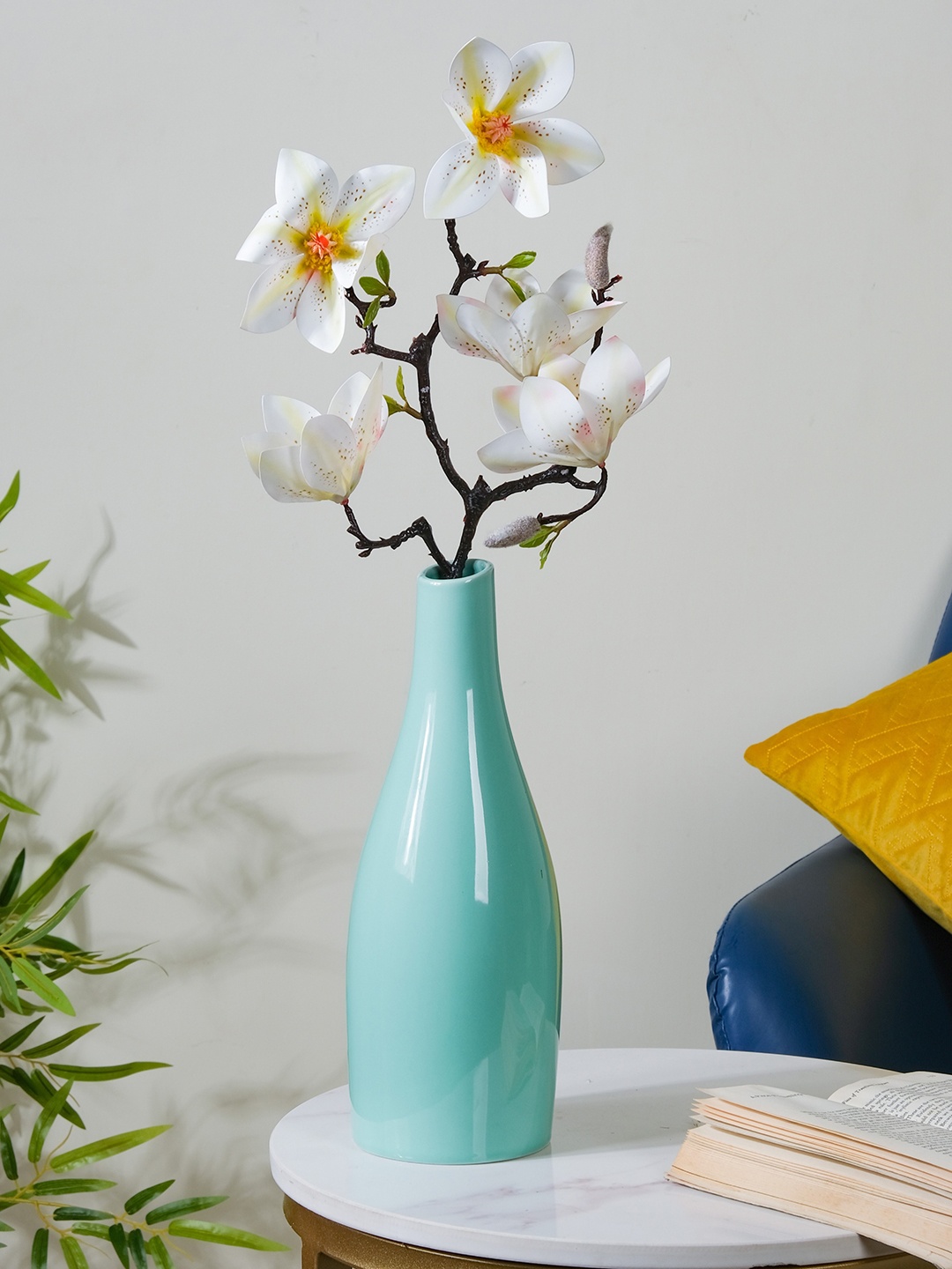 

Nestasia Blue Glossy Finish Ceramic Nordic Vase