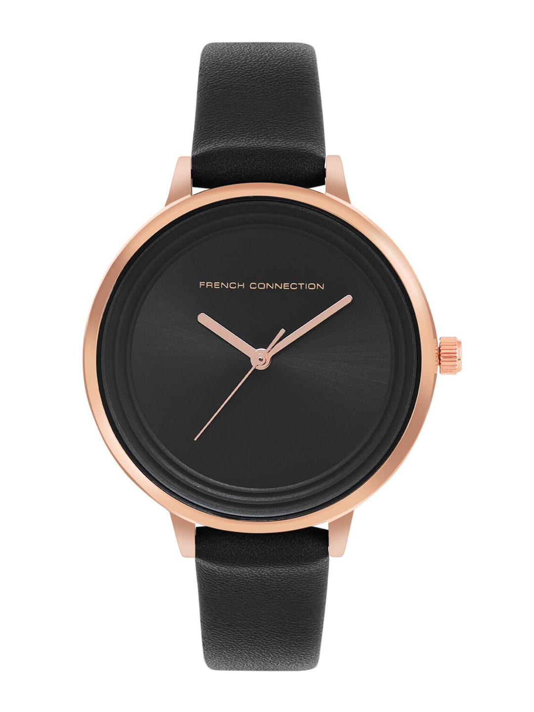 

French Connection Women Leather Straps Analogue Watch FCN0001T, Black