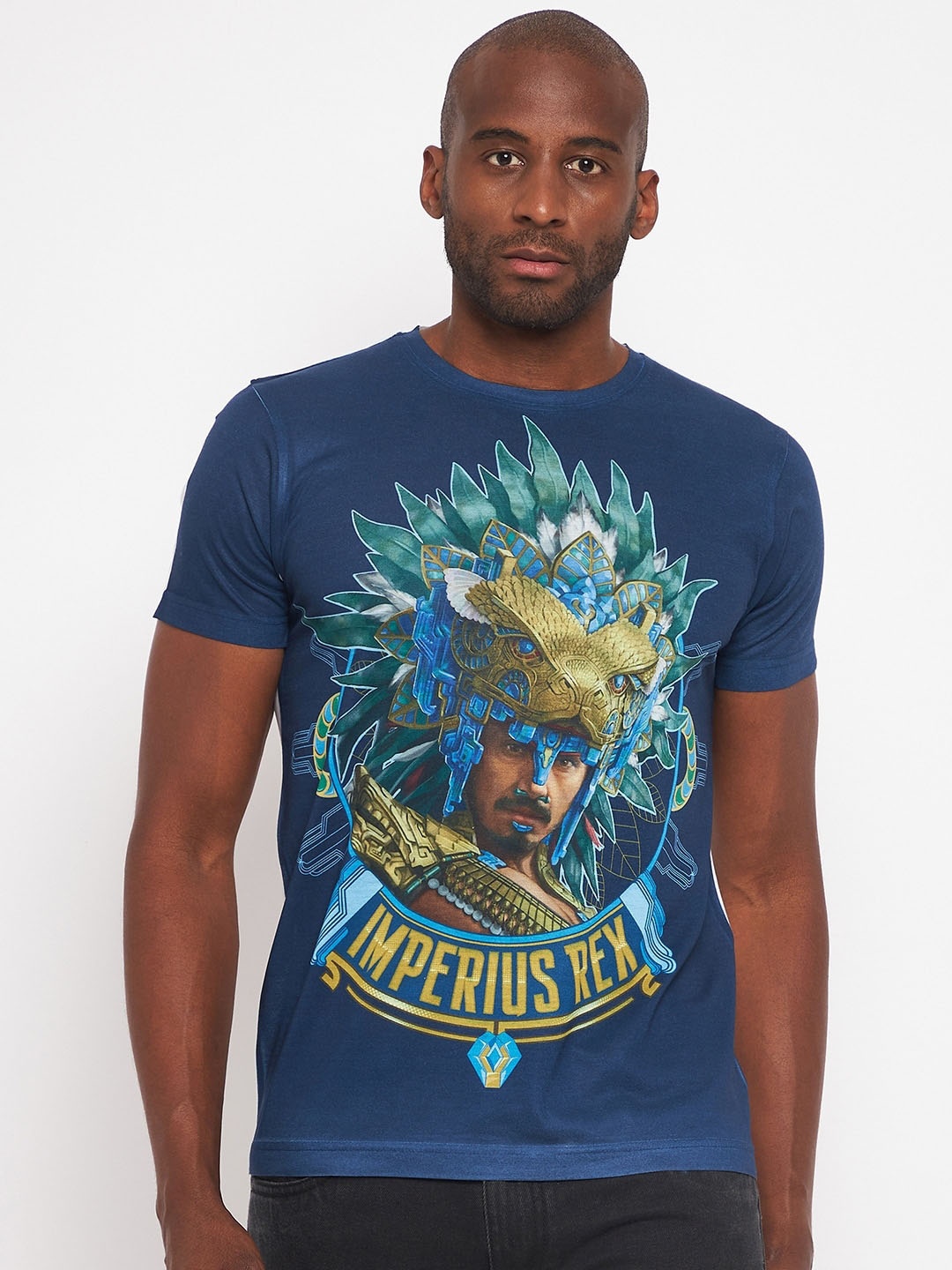 

Marvel by Wear Your Mind Graphic Printed T-shirt, Navy blue