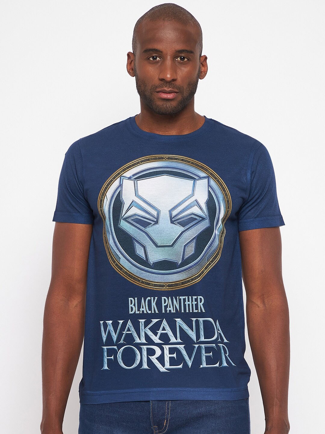 

Marvel by Wear Your Mind Black Panther Printed T-shirt, Navy blue