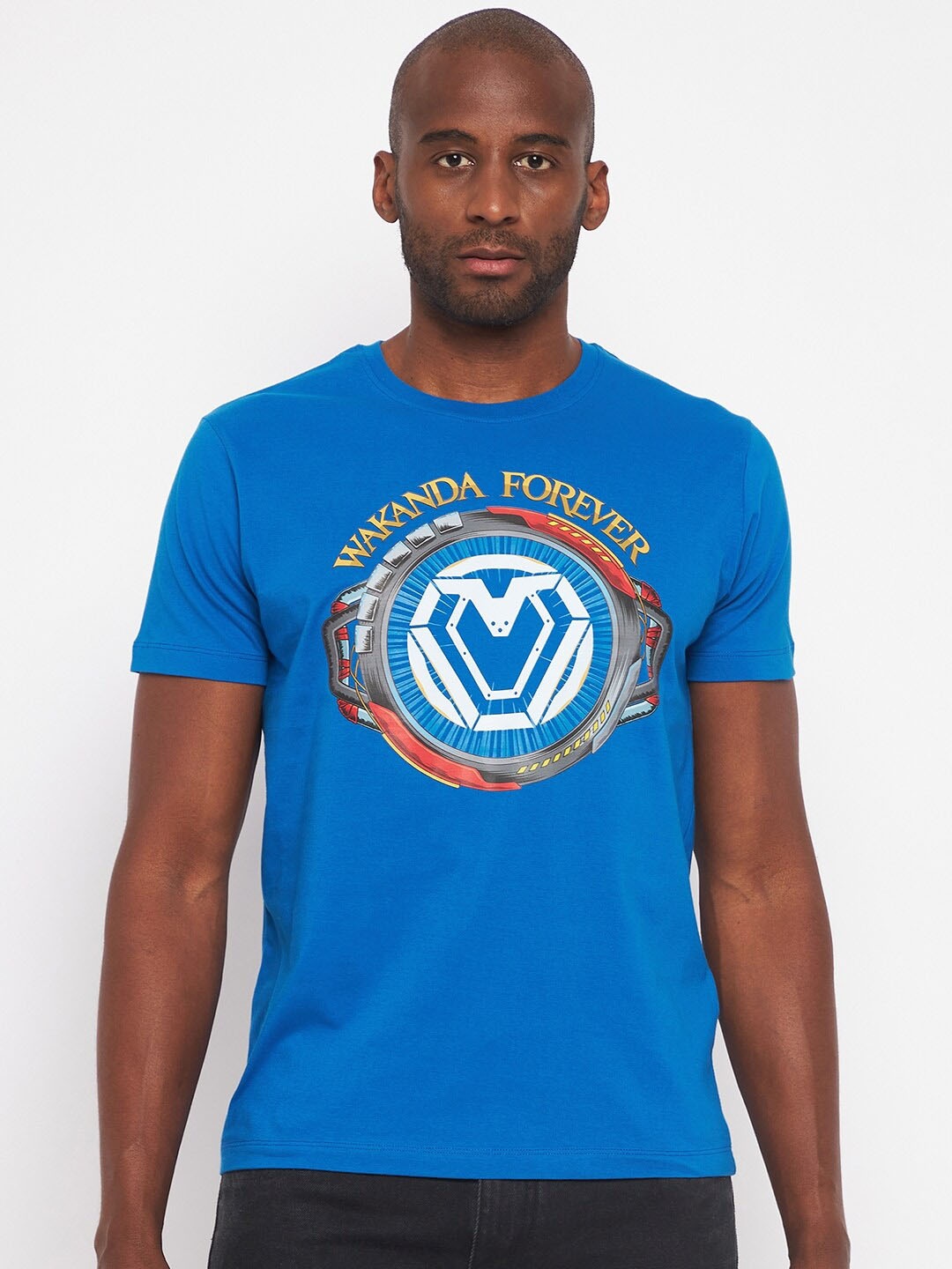 

Marvel by Wear Your Mind Graphic Printed Round Neck Cotton T-shirt, Blue