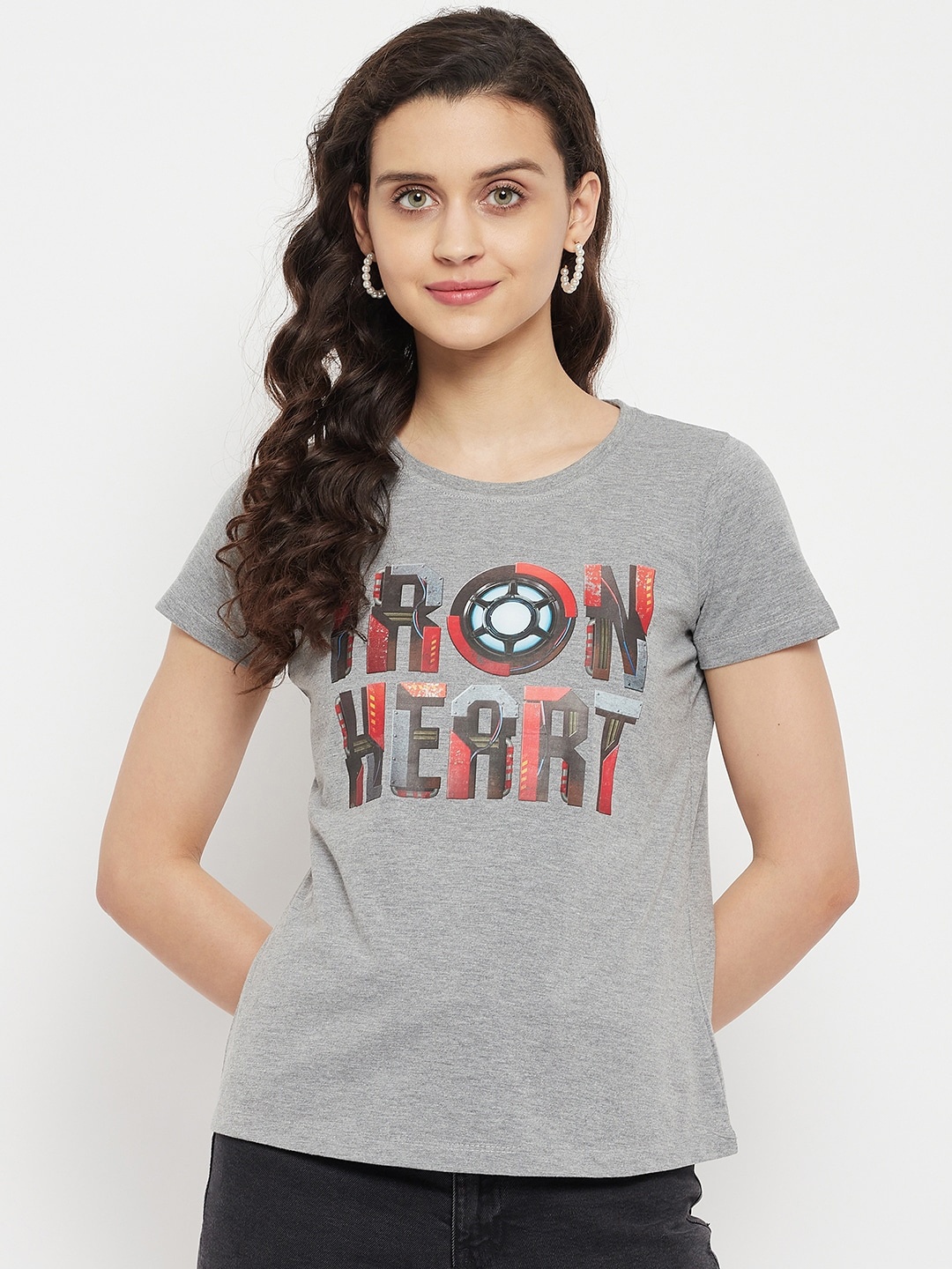 

Marvel by Wear Your Mind Avengers Typography Printed Pure Cotton T-shirt, Grey