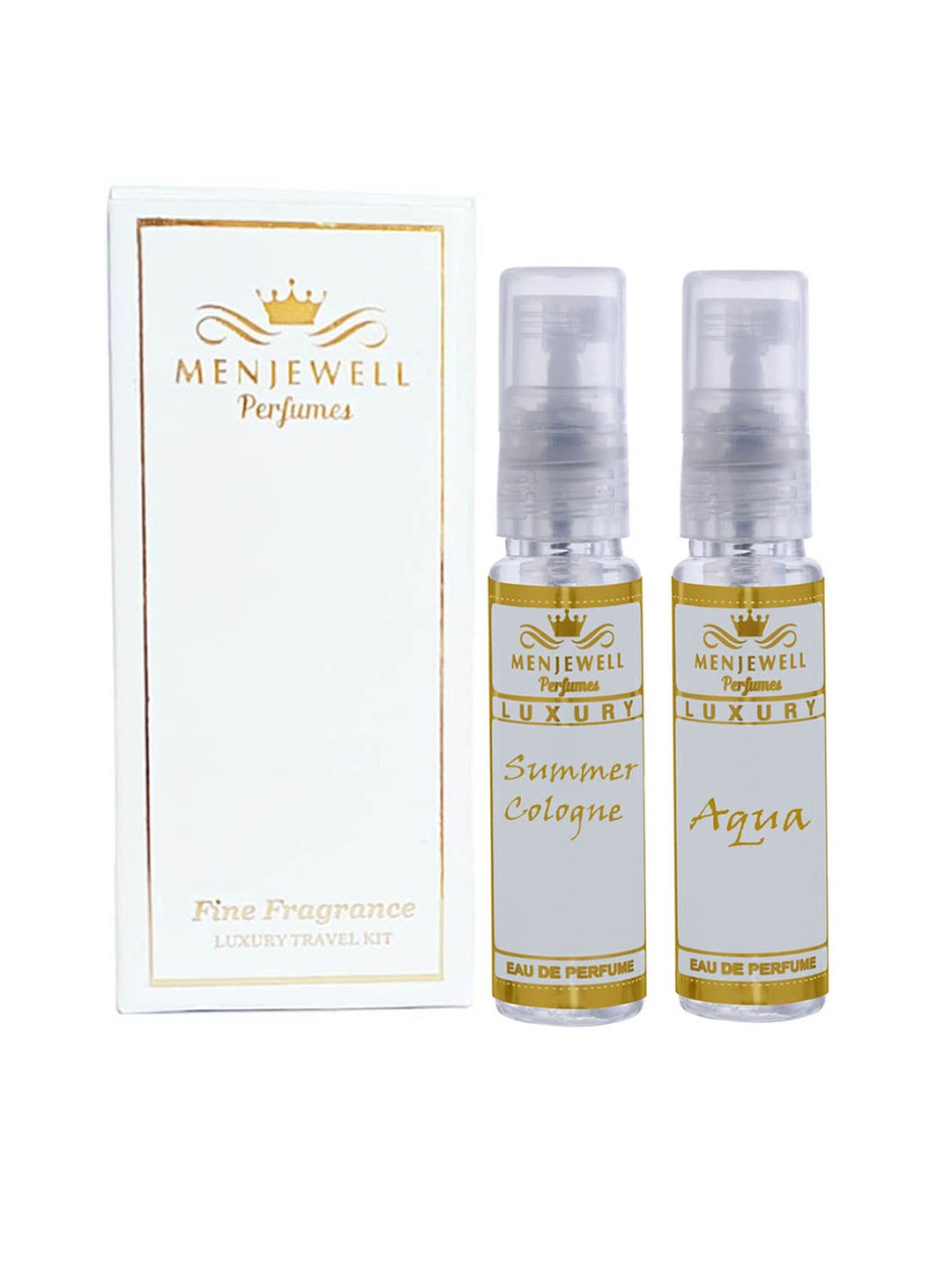 

Menjewell Luxury Set of Summer Cologne & Aqua Eau De Parfum - 10 ml each, White