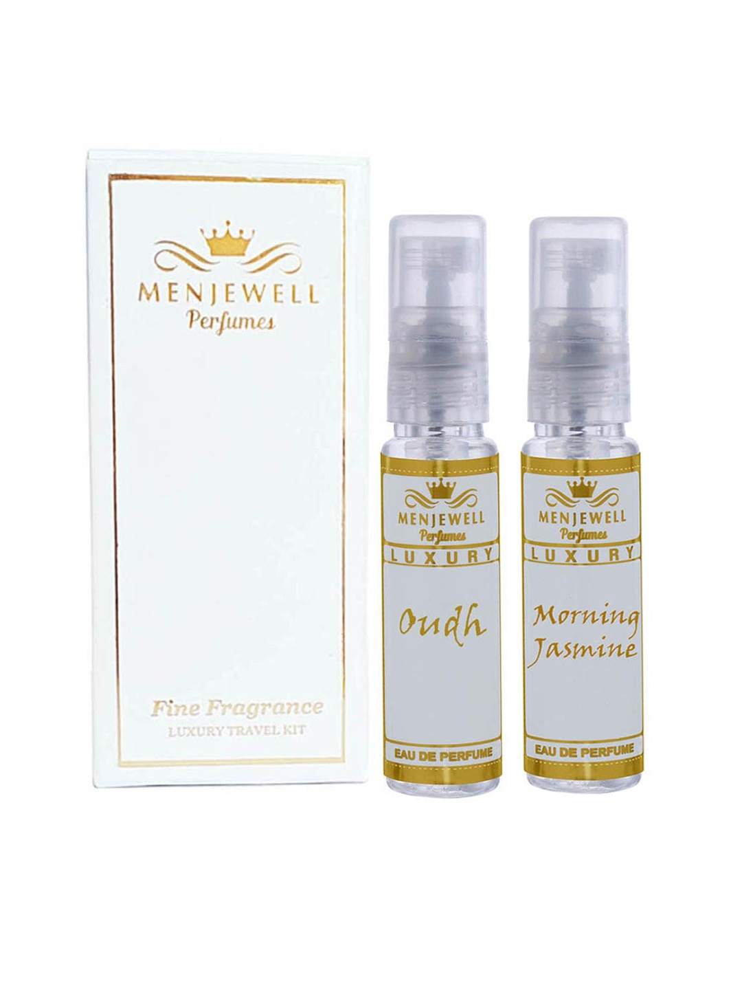 

Menjewell Luxury Set of Morning Jasmine & Oudh Eau De Parfum - 10 ml each, White
