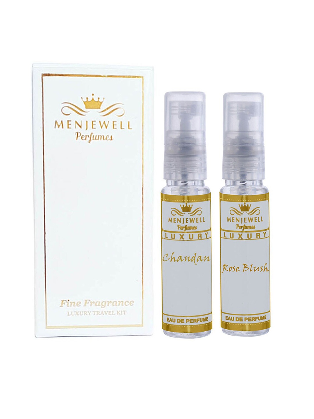 

Menjewell Luxury Set of Chandan & Rose Blush Eau De Parfum - 10 ml each, White