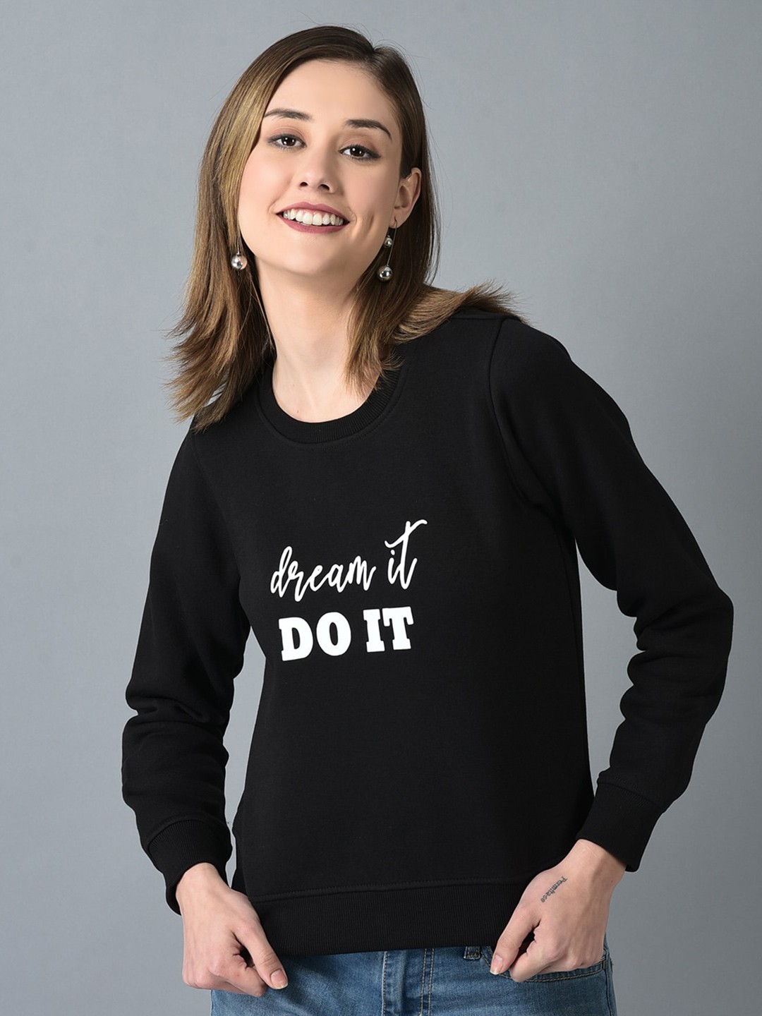 

CANOE Typography Printed Sweatshirt, Black