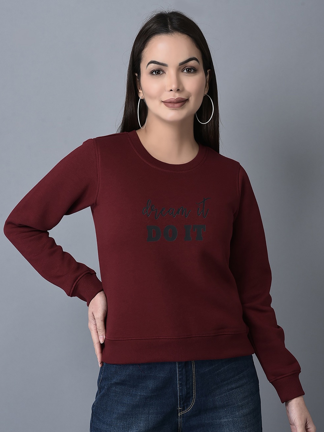 

CANOE Typography Printed Sweatshirt, Maroon