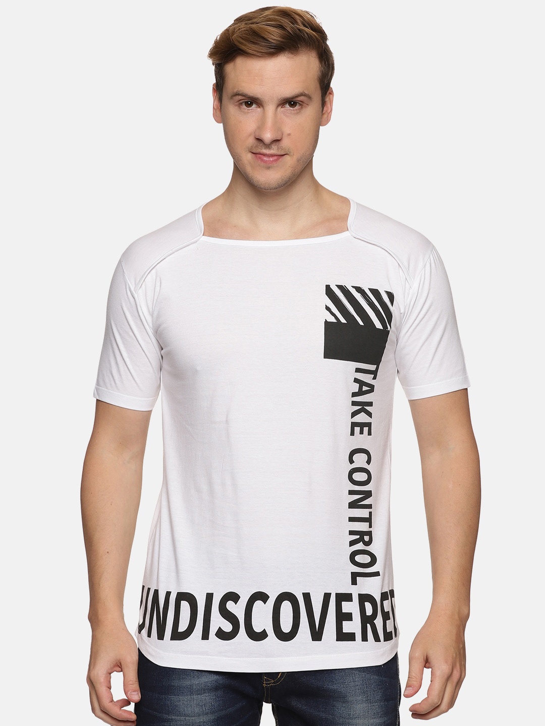 

IMPACKT Raglan Sleeves Printed Slim Fit T-shirt, White