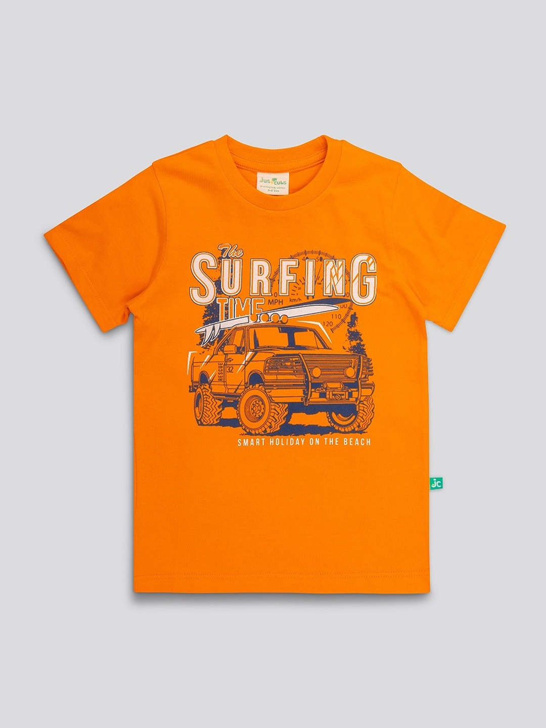 

JusCubs Boys Graphic Printed Pure Cotton T-shirt, Orange
