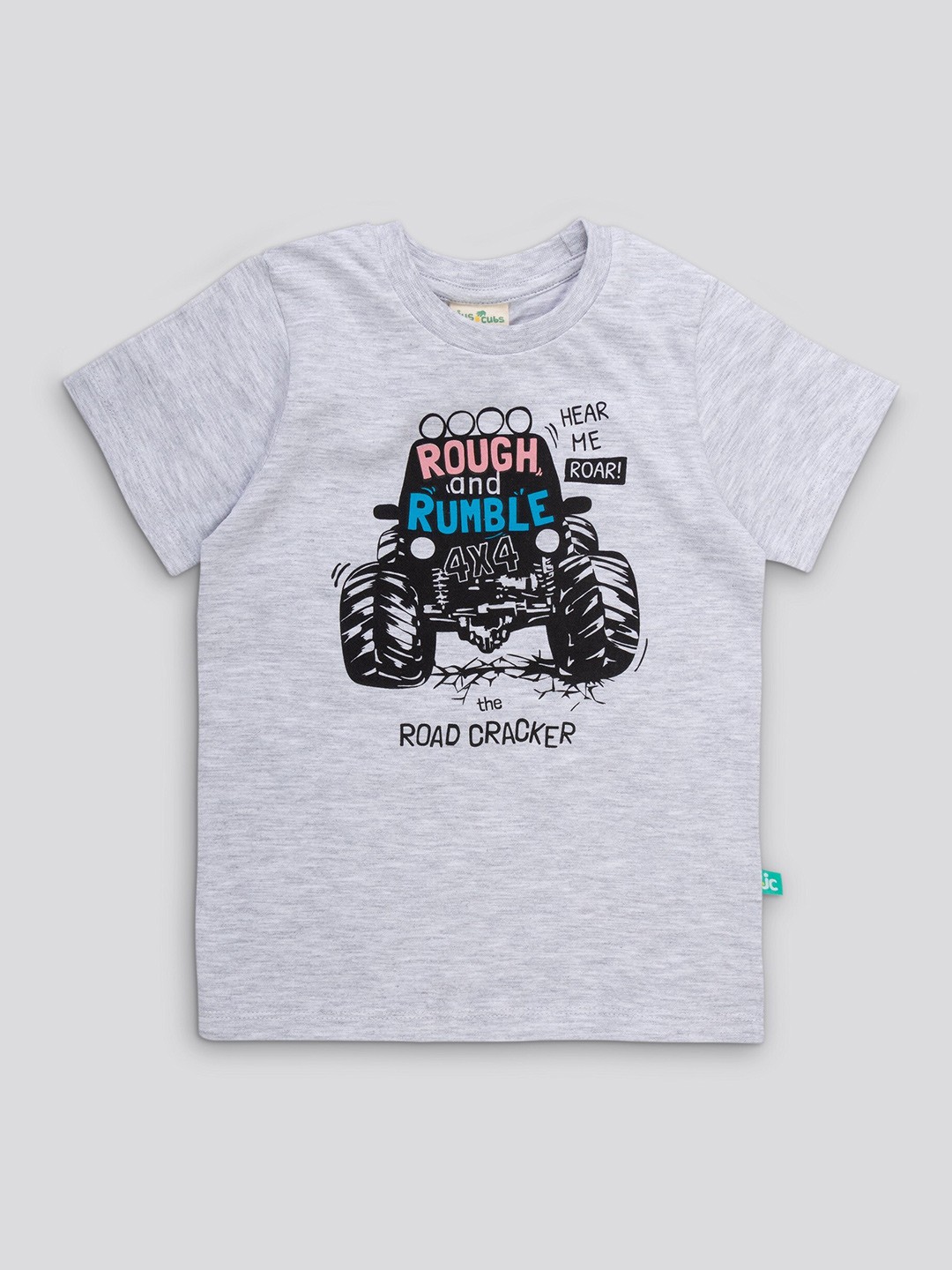 

JusCubs Boys Round Neck Graphic Printed Cotton T-shirt, Grey