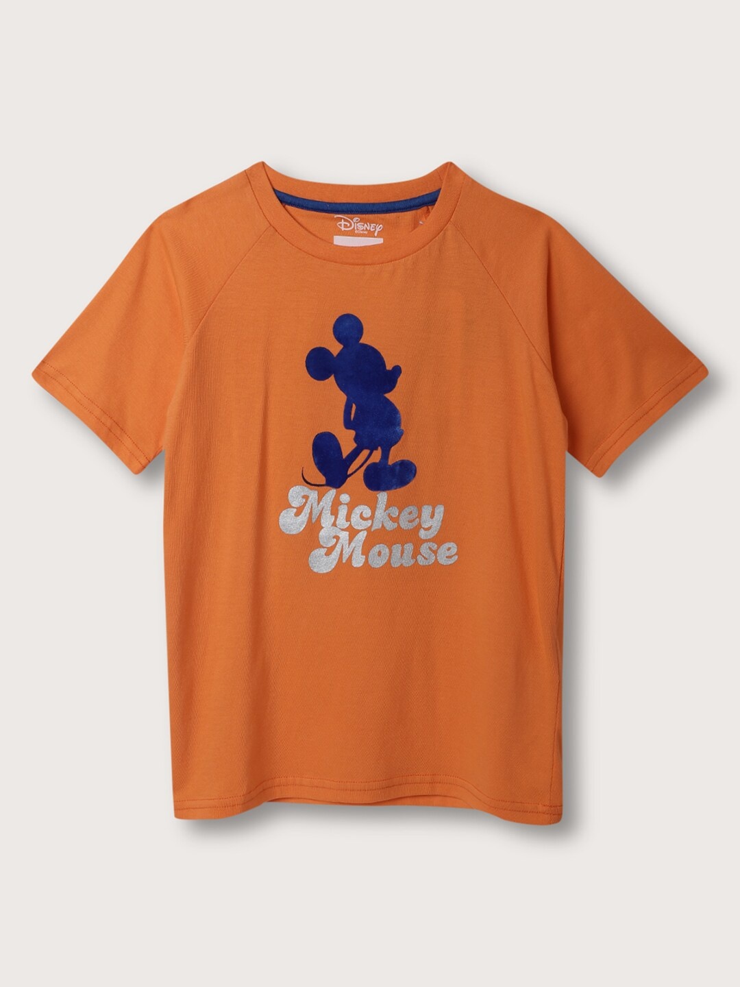 

Blue Giraffe Boys Mickey Mouse Printed Pure cotton T-shirt, Orange